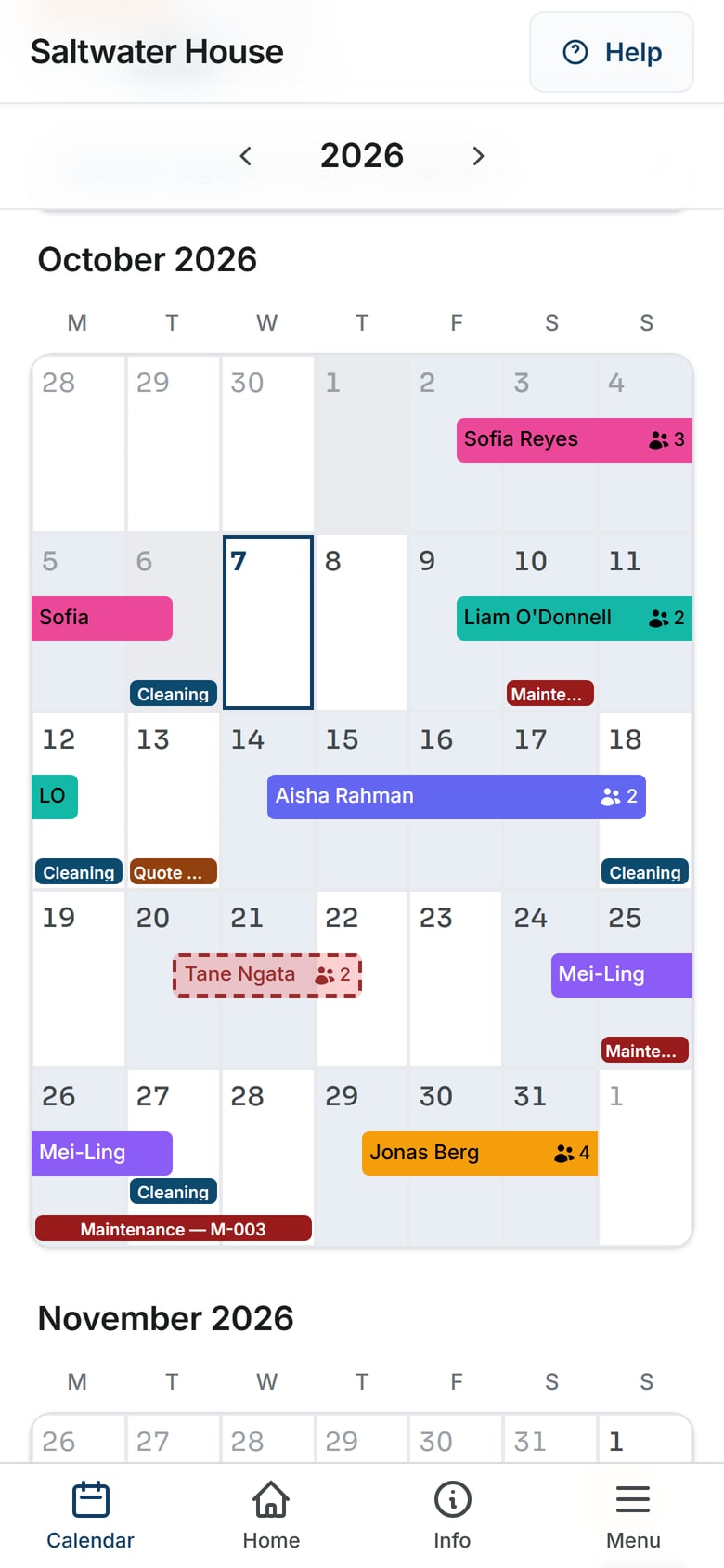 The same calendar on a phone